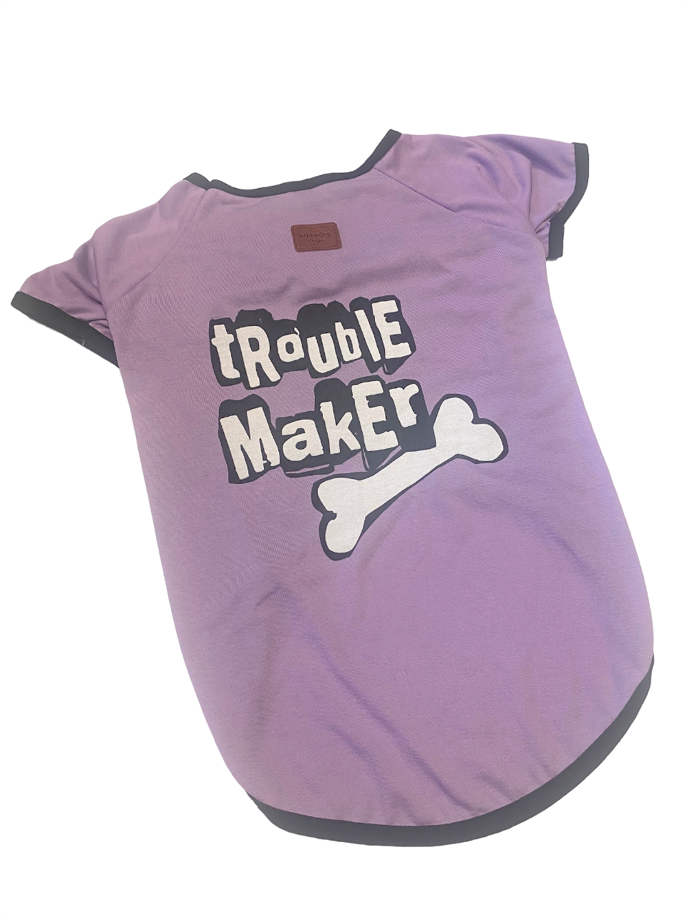 Alphadog Lila Trouble Maker Orta-Büyük Irk Köpek T-shirtü
