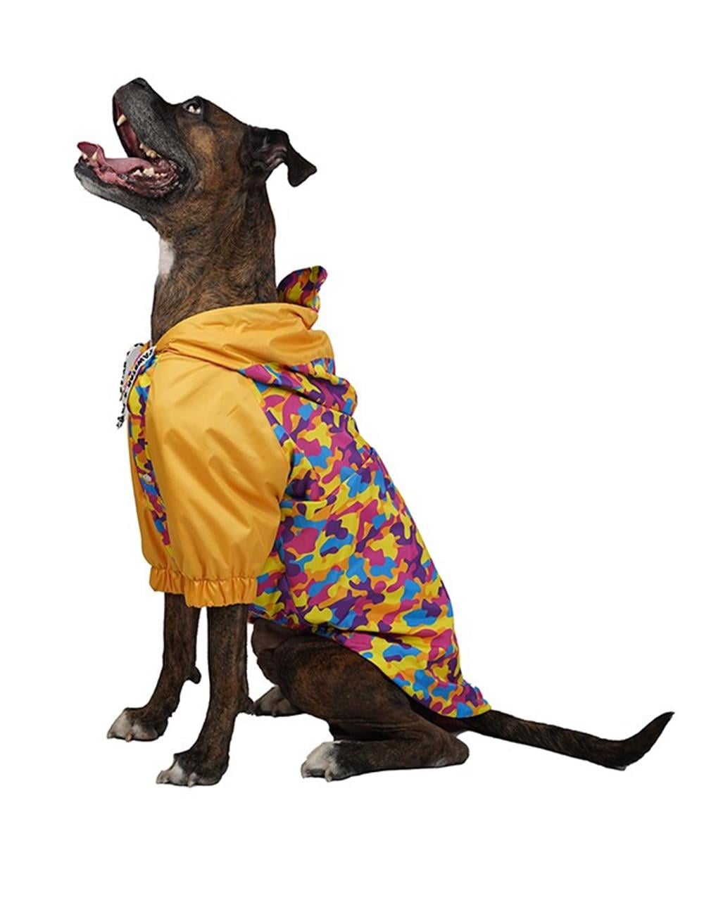 Pawstar Kamuflaj İçi İnce Polar Orta-Büyük Irk Köpek Yağmurluğu Sarı