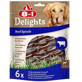 8 in 1 Delights Beef Spirals Biftekli Burgu Köpek Ödülü 6lı, 60 gr