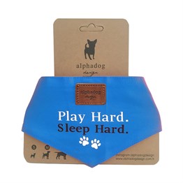 Alphadog Play Hard Mavi Köpek Bandanası