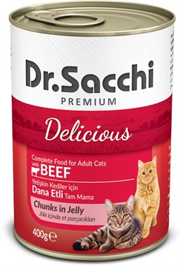 Dr.Sacchi Sığır (Dana) Etli 400 gr Konserve Kedi Maması