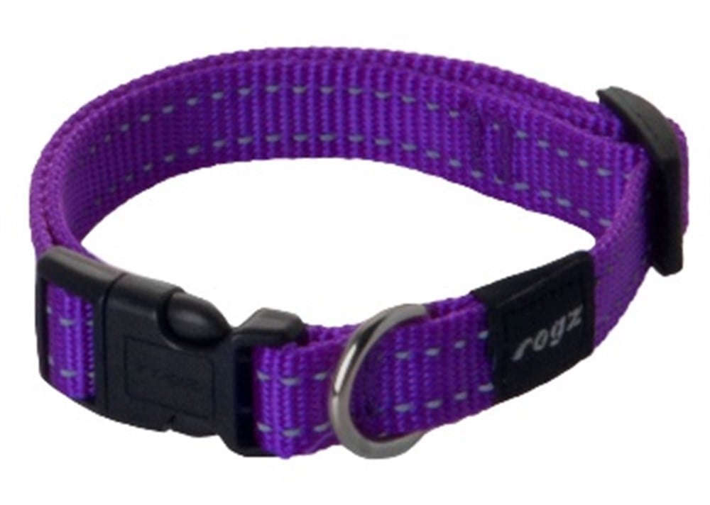 Rogz Snake Reflektörlü Mor Boyun Tasması M 26 - 40 cm