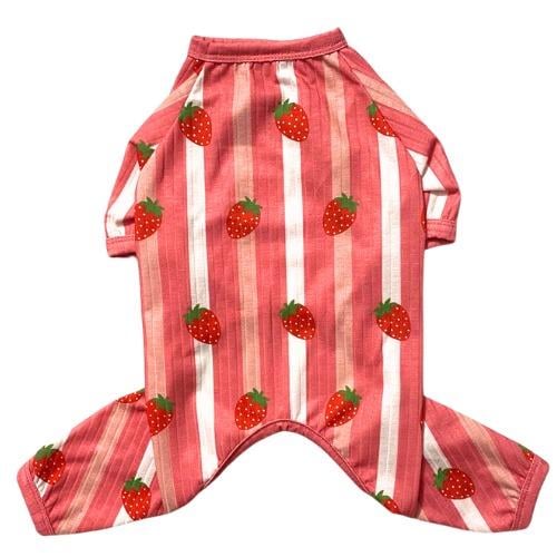 Gedyco Çilekli Penye Orta Irk Köpek Tulumu