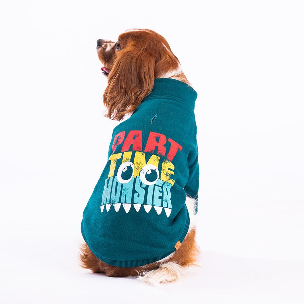 Pawstar Yeşil Monster Polarlı Küçük Irk Köpek Fermuarlı Sweatshirt