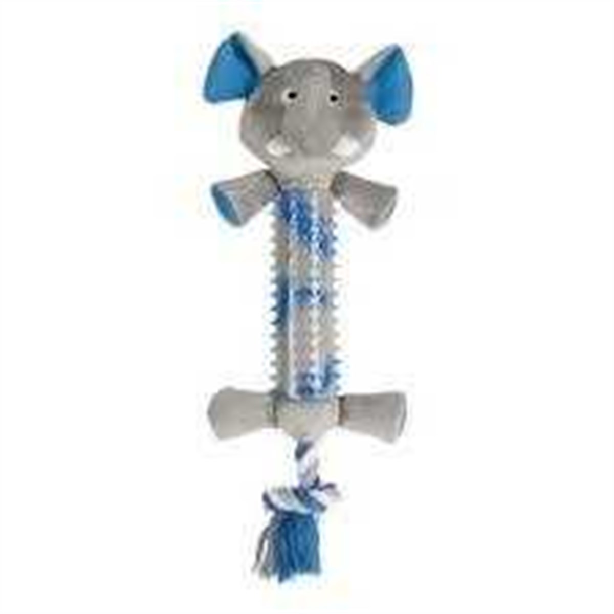 M-Pets Diş Kaşıma Ve Diş İpli Sesli Fil Köpek Oyuncagı 39x14x5 Cm Mavi