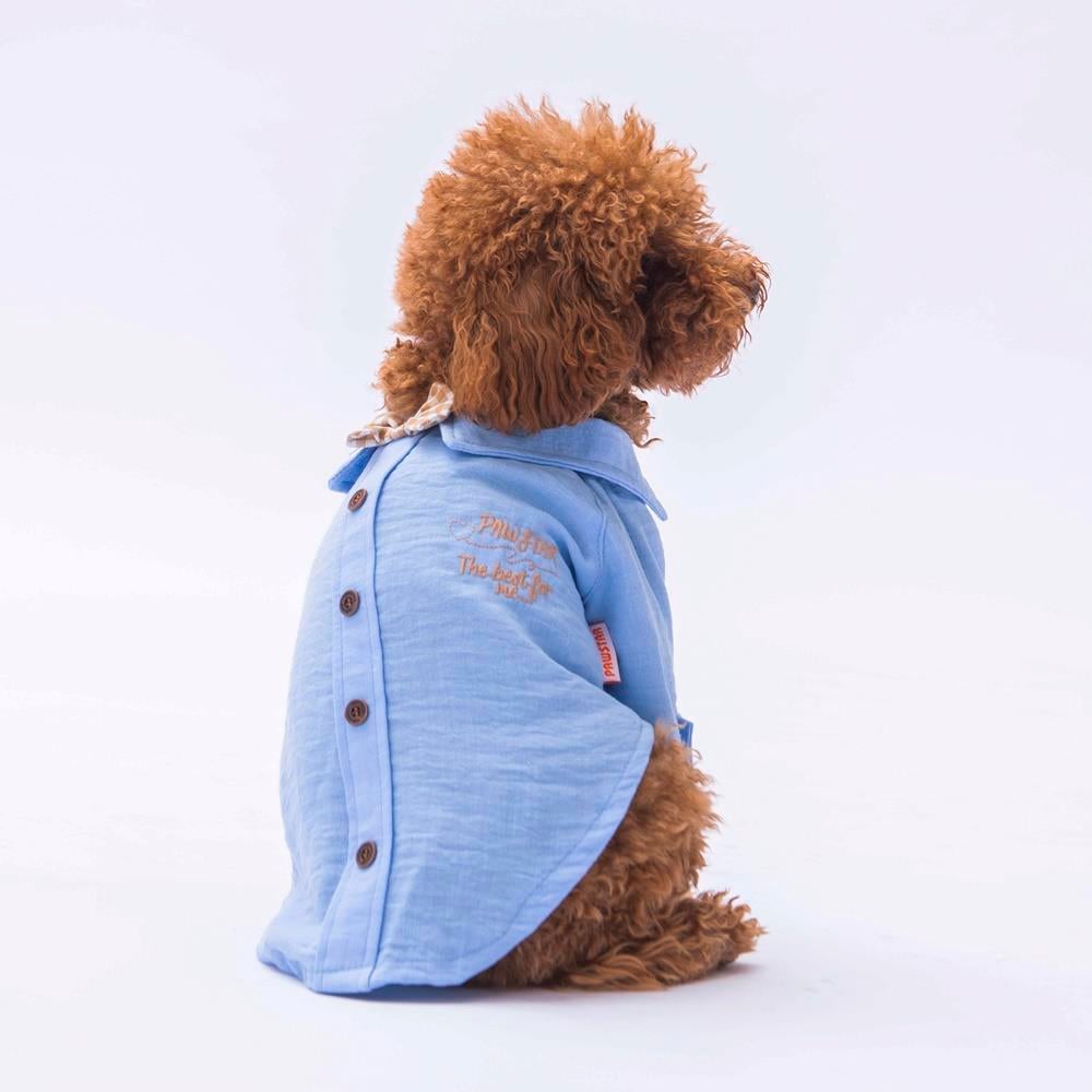 Pawstar Mavi Linen Look Kedi ve Küçük Irk Köpek Gömleği