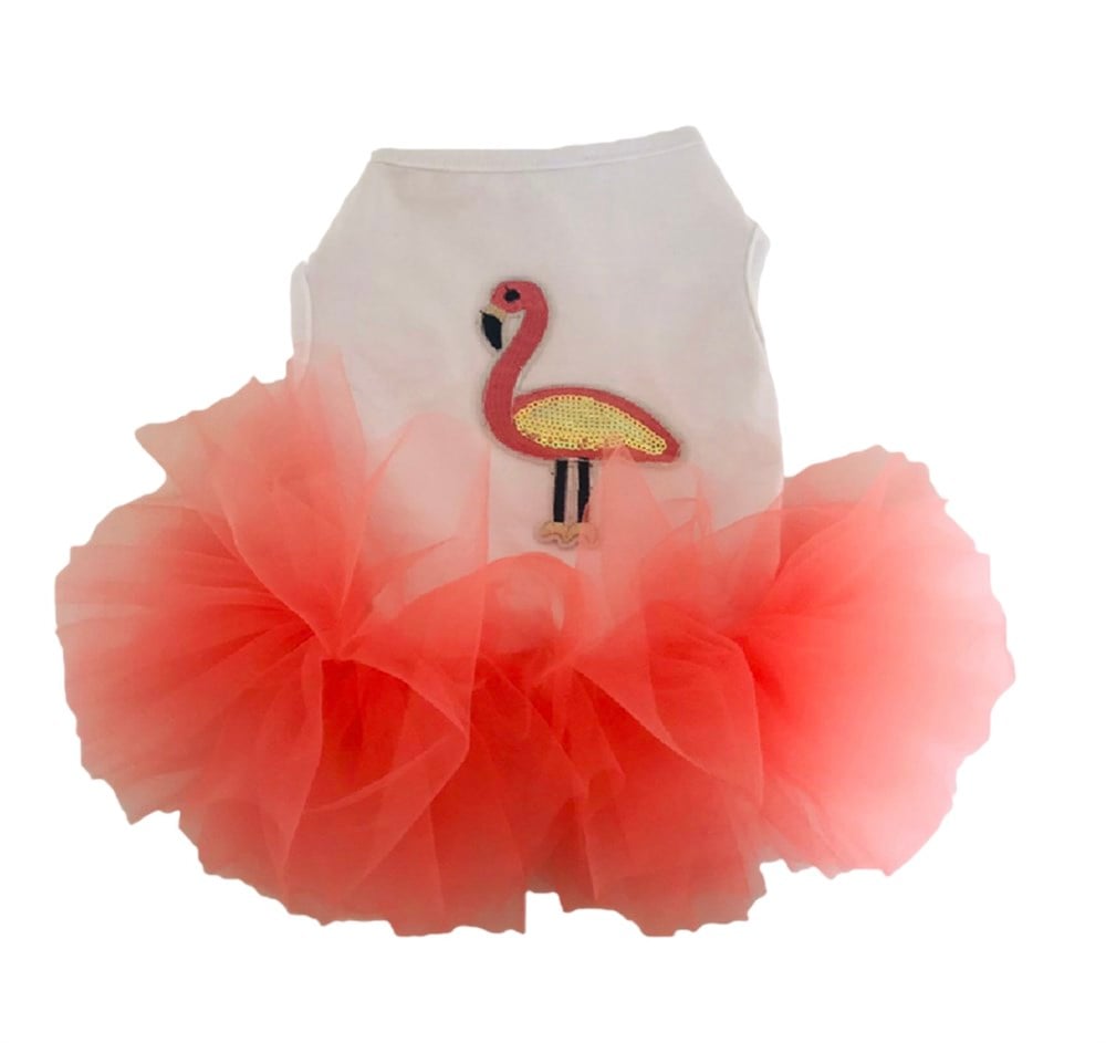 Gedyco Küçük Irk Köpek için Flamingo Tütülü Elbise