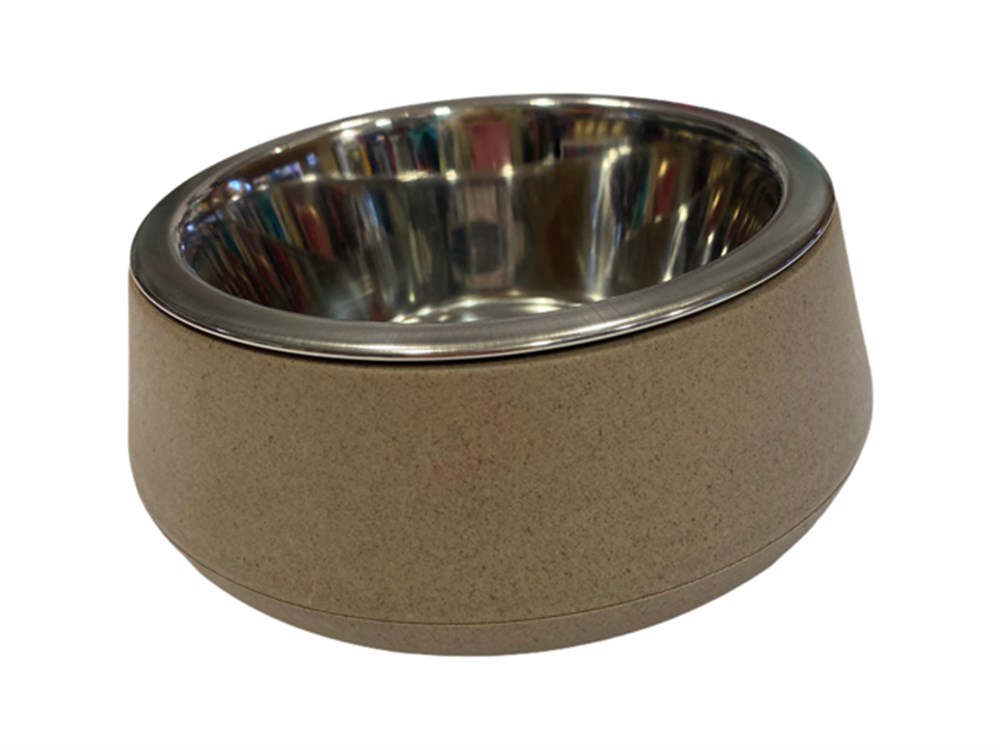 Zampa Kahve Bamboo Çelik Mama Kabı 17 cm 480 ml