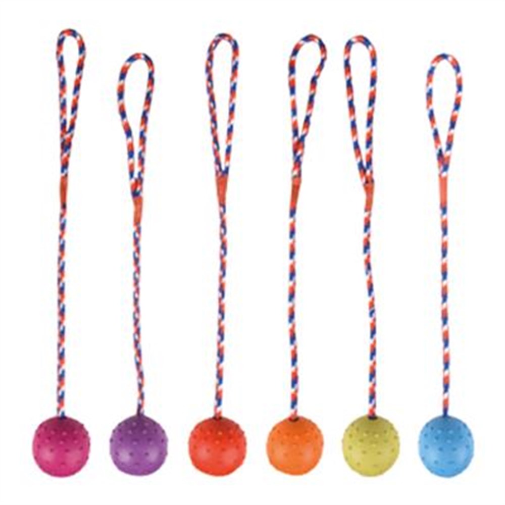 Flamingo Zilli Kauçuk Toplu Kordon Halatlı Köpek Oyuncağı 35 cm 1 Adet