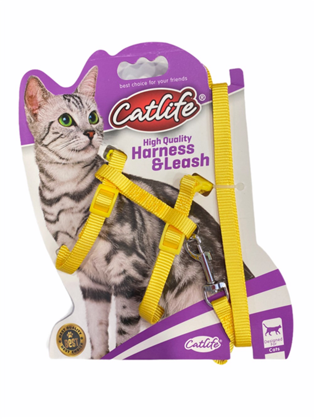 Kedi Göğüs Tasma Seti Sarı