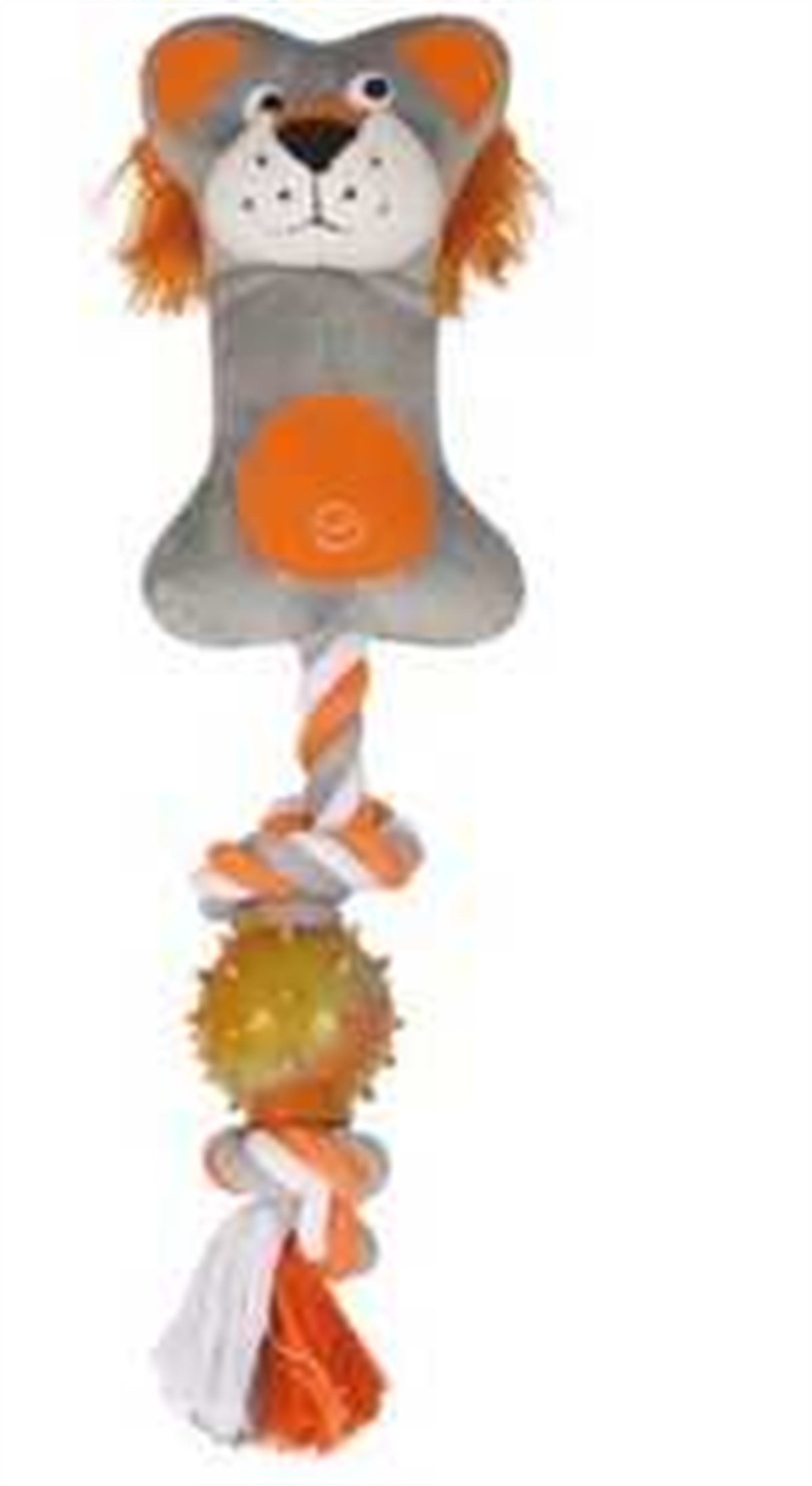 M-Pets Aslan Şekilli Diş İpli Ve Toplu Sesli Peluş Köpek Oyuncagı 37x9,5x7 Cm Turuncu