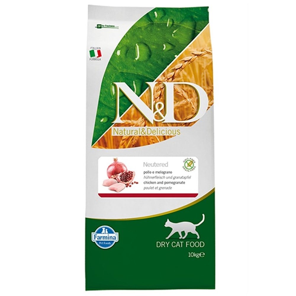 N&D Prime Tahılsız Tavuklu Narlı 10 kg Kısırlaştırılmış Yetişkin Kedi Maması