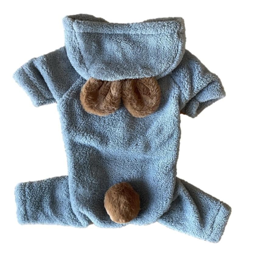 Gedyco Karamel Kulaklı Gri Peluş Küçük Irk Köpek Tulumu