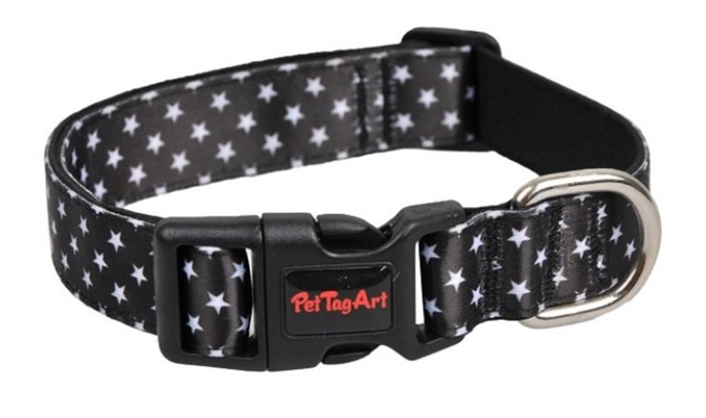 Pettagart Yıldızlı Siyah Kedi/Köpek Boyun Tasması
