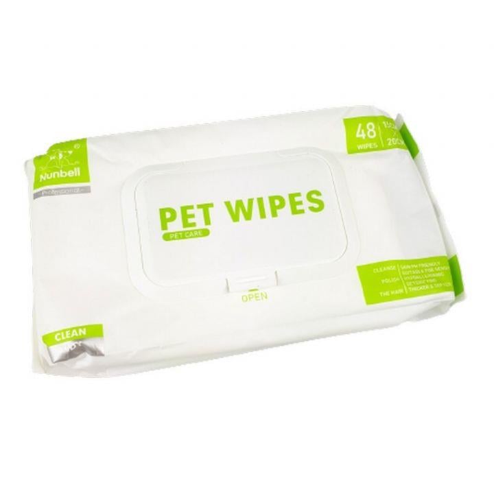 Nunbell Alkolsüz, Boyasız, Sabunsuz 60'lı Pati, Yüz, Popo Temizleme Mendili