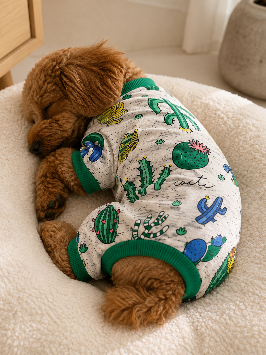 Miniş Cactus Küçük Irk Köpek Esnek Penye Tulum Pijama