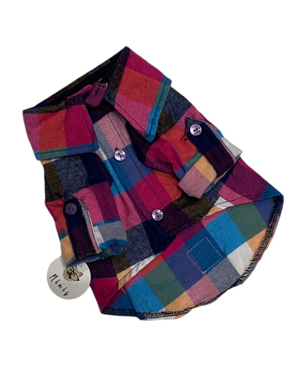 Miniş Renkli Oduncu Küçük Irk Köpek Gömleği