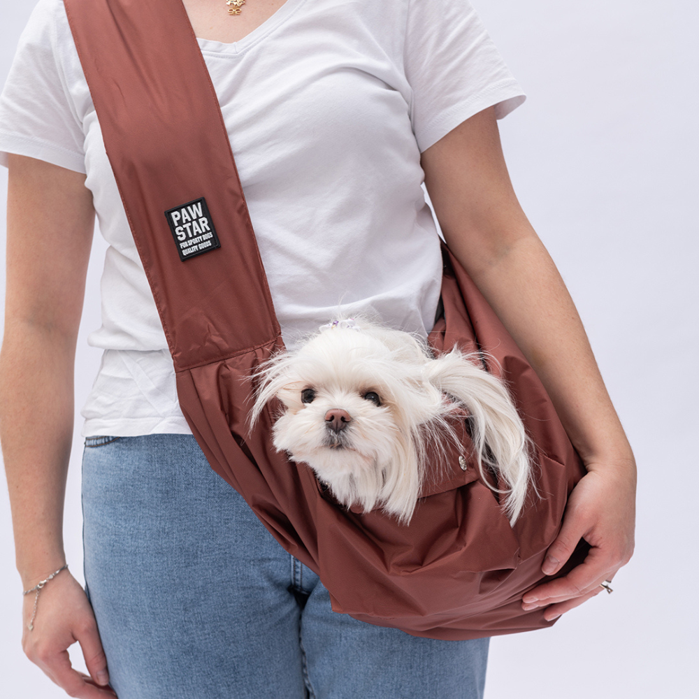Pawstar Kahverengi Crossbody Küçük Irk Köpek Çapraz Taşıma Çantası