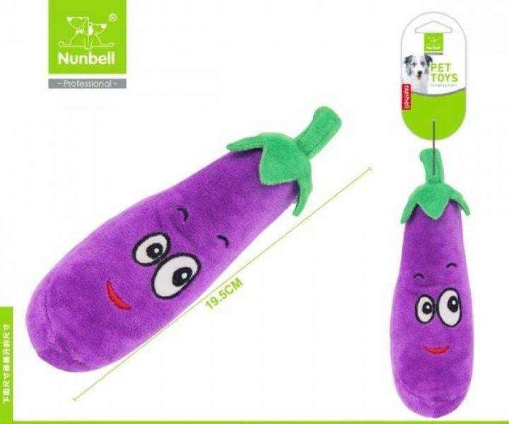 Nunbell Sesli Patlıcan Peluş Köpek Oyuncağı 19,5 cm