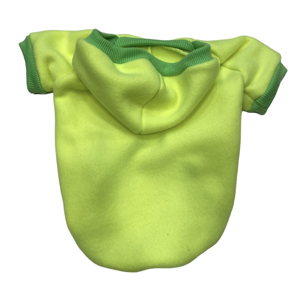 Neon Sarı Kapüşonlu Polar