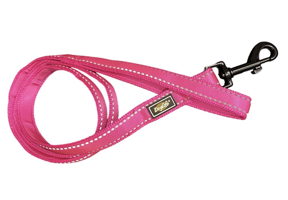 Neon Pink Reflektörlü Köpek Gezdirme Tasması (2 cm x 120 cm)