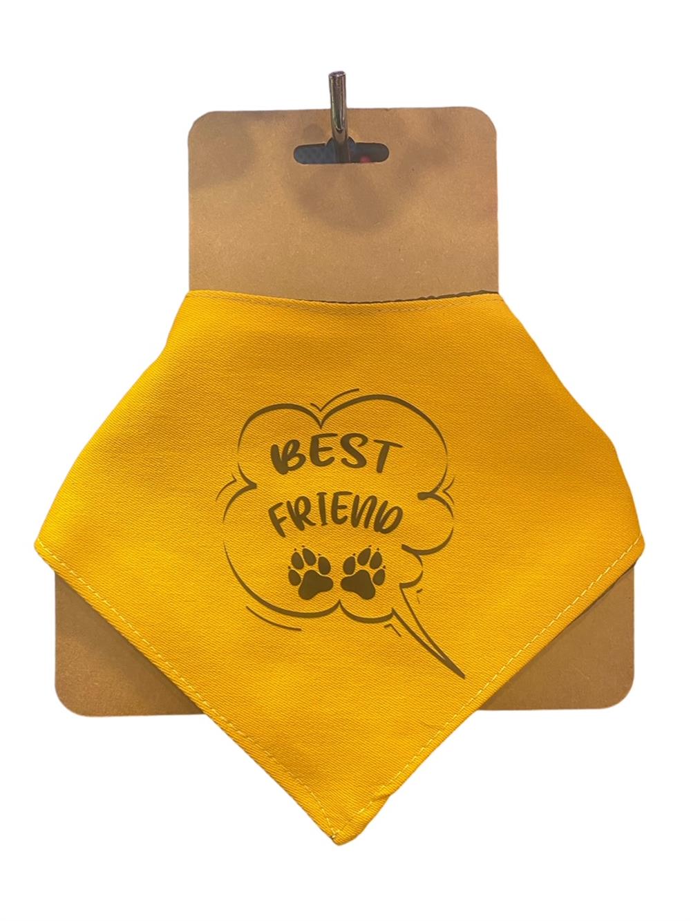 Best Friend Mustard Köpek Bandanası Standart Beden