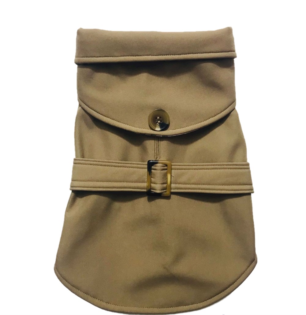 Gedyco Küçük Irk Köpek için Su Geçirmez Kalın Trençkot Bej