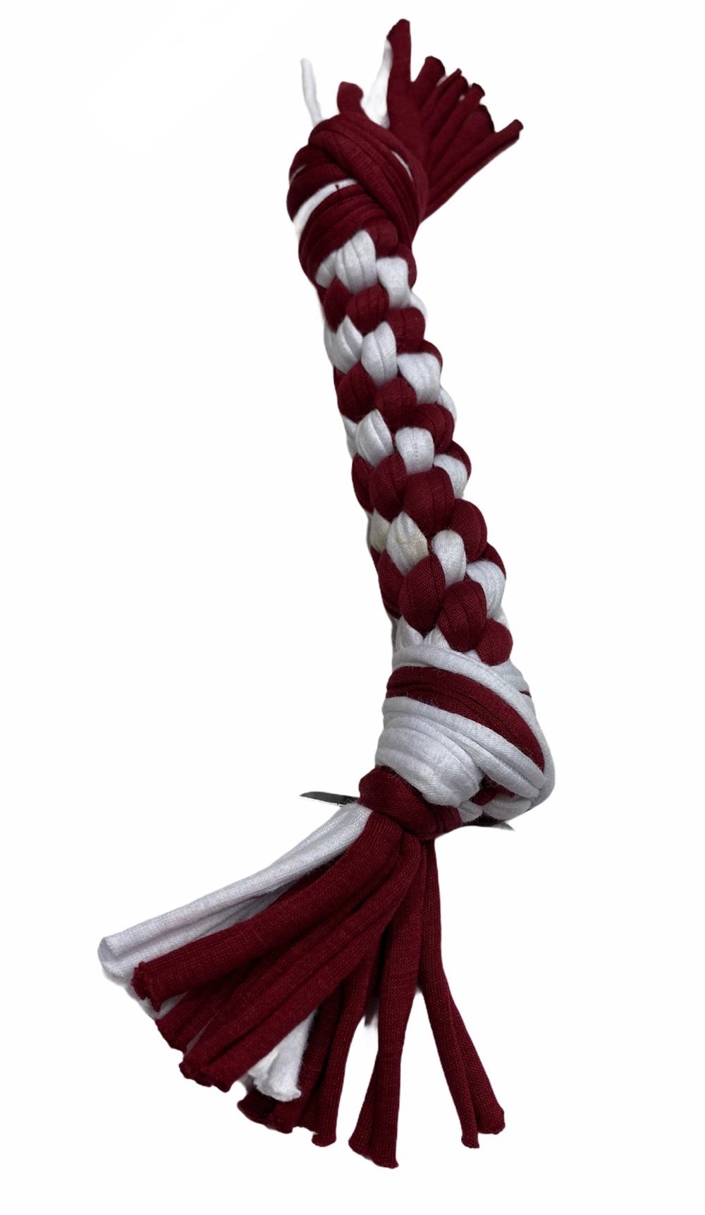 Beyaz Bordo Köpek Oyun ve Diş İpi 25 cm