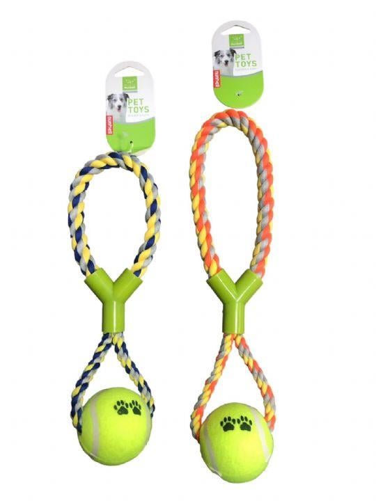 Nunbell Tenis Toplu Y Şekilli Köpek Oyun ve Diş İpi 32 cm