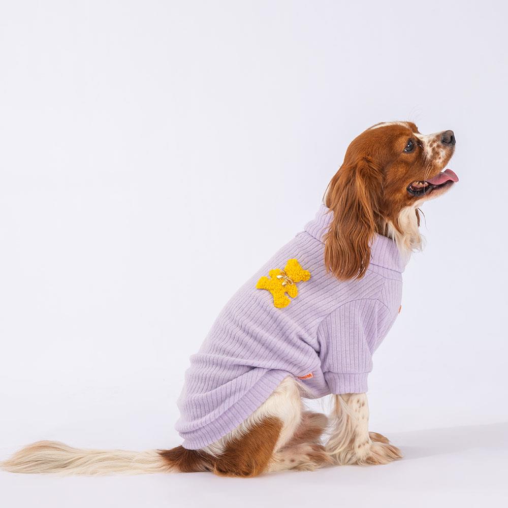 Pawstar Lila Turtleneck Küçük Irk Köpek Likralı Triko