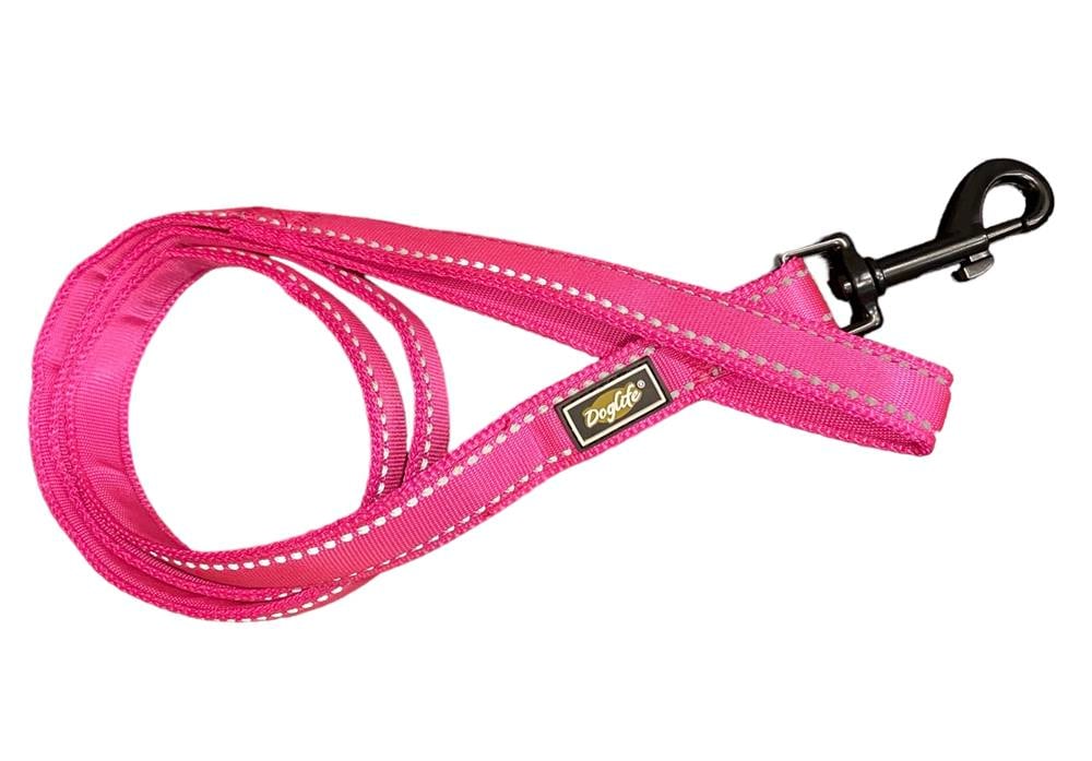 Neon Pink Reflektörlü Köpek Gezdirme Tasması (2,5 cm x 120 cm)