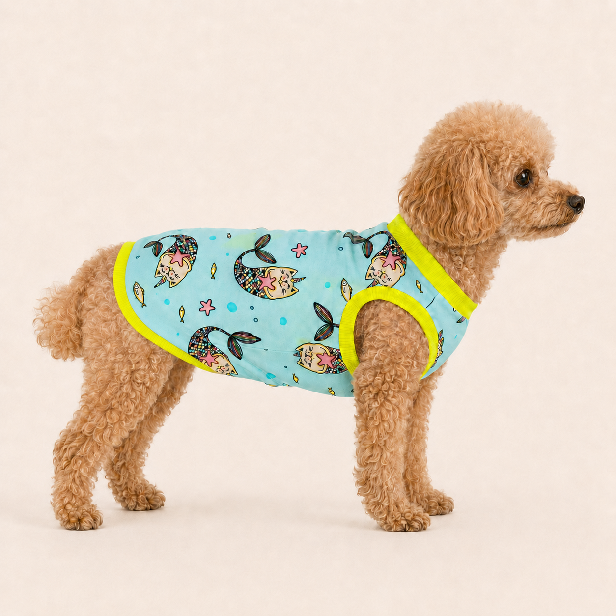 Miniş Mermaid Dream Küçük Irk Köpek Esnek Penye T-Shirt