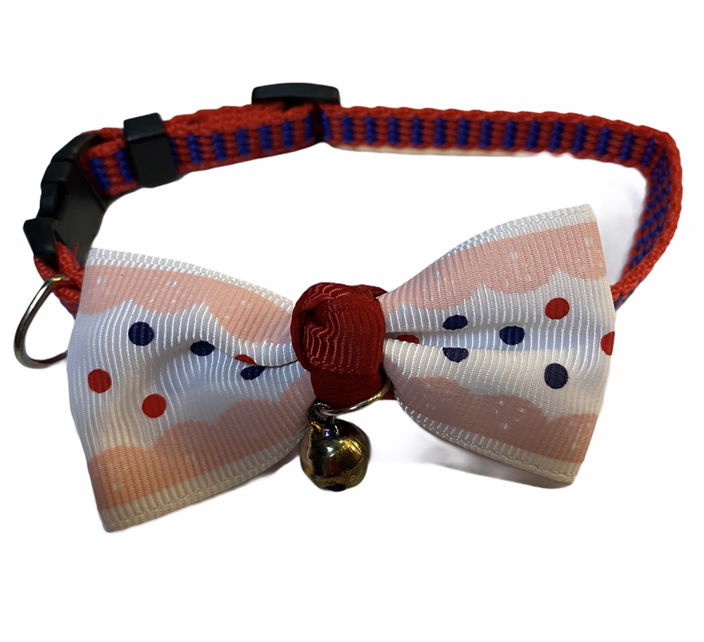 Kedi ve Köpek Zilli Papyon Tasma Masum Pembe