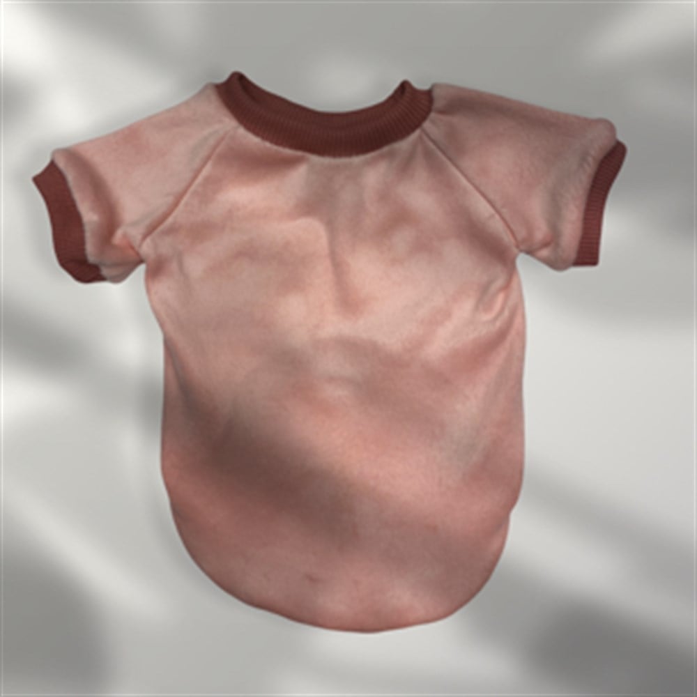 Pembe Yumuşacık Düz Kadife Sweatshirt