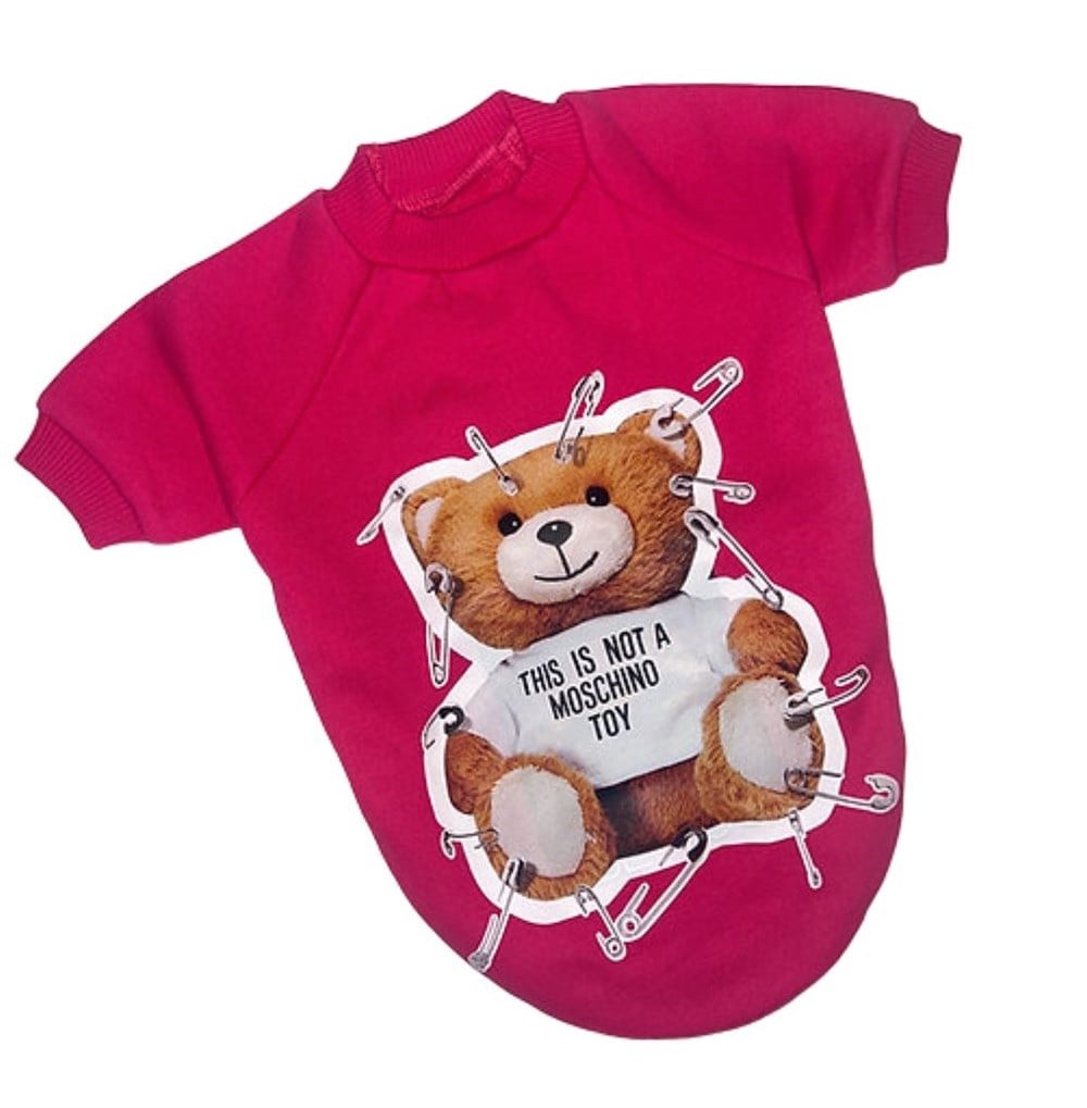 Pink No Toy Teddy İçi Polarlı Küçük Köpek Sweatshirtü  (4,5 kg - 9 kg arasına uygun bedenlerde)