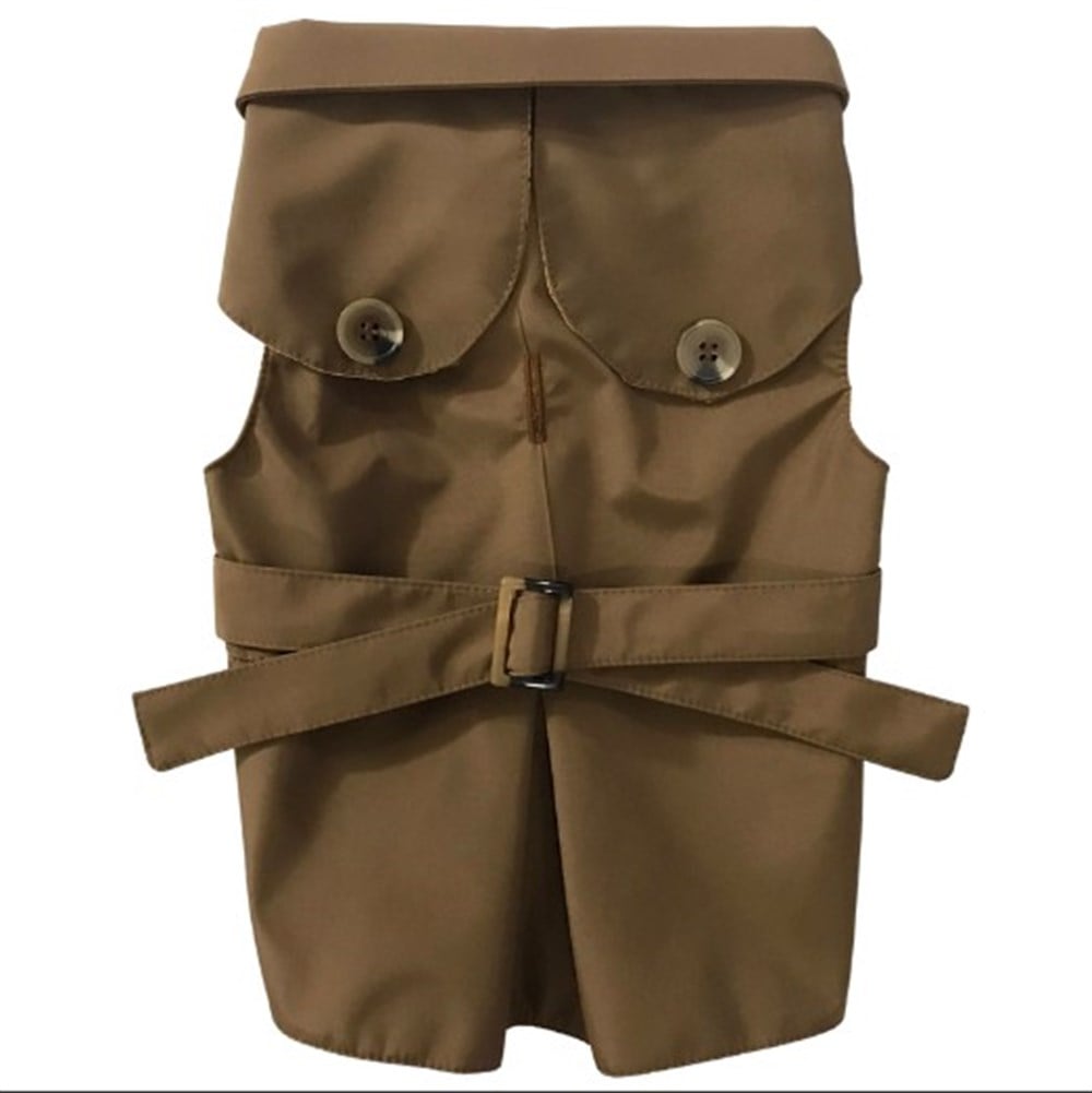 Gedyco Küçük Irk Köpek için Su Geçirmez Trençkot Kahve