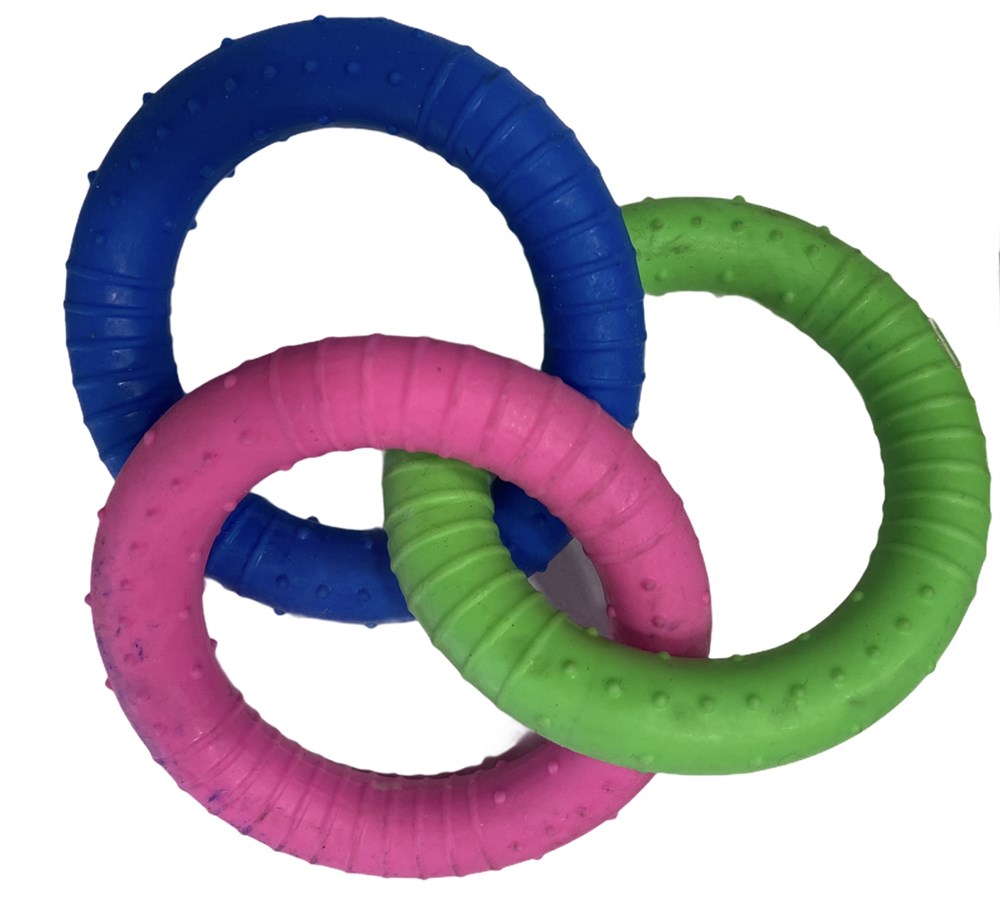 3'lü Olimpik Daire Köpek Diş Kaşıma Oyuncağı 8 cm