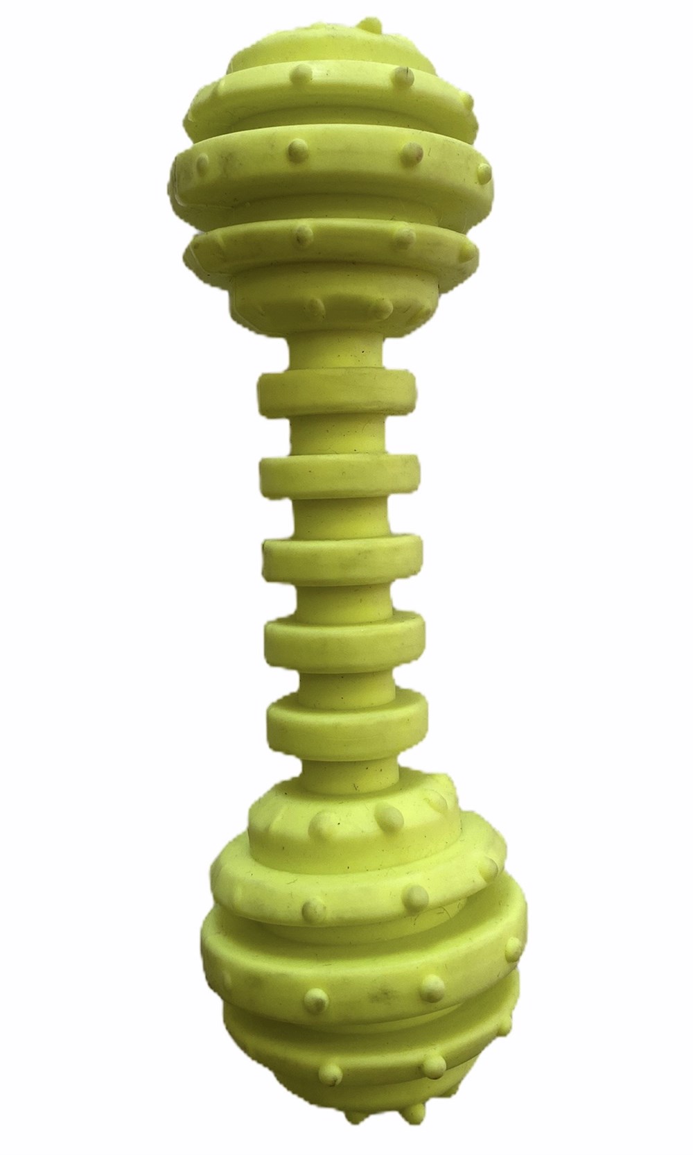 Orta Sert Plastik Halter Kemik Köpek Oyuncağı Sarı 15 cm