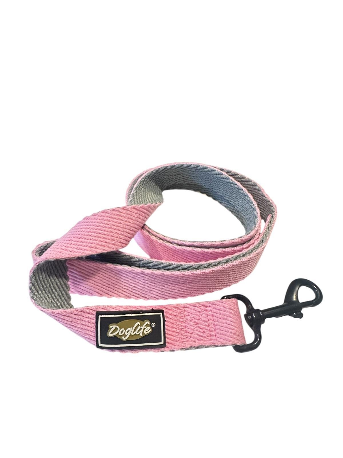 Pembe Koton Köpek Gezdirme Tasması (2,5 cm x 120 cm)