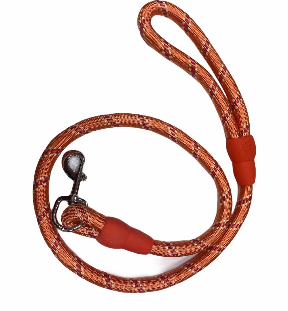 Reflektörlü Turuncu Kalın Fitil Gezdirme Tasması