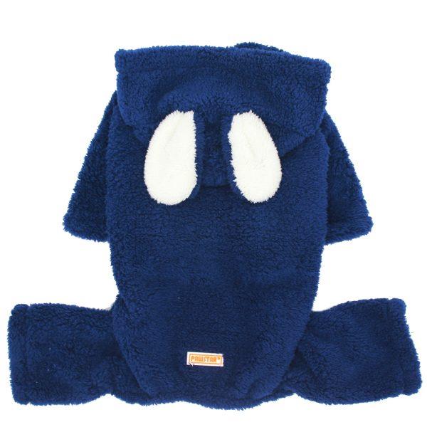 Pawstar Lacivert Tapeti Peluş Küçük Irk Köpek Tulumu (1 kg-11 kg arasına uygun bedenlerde)