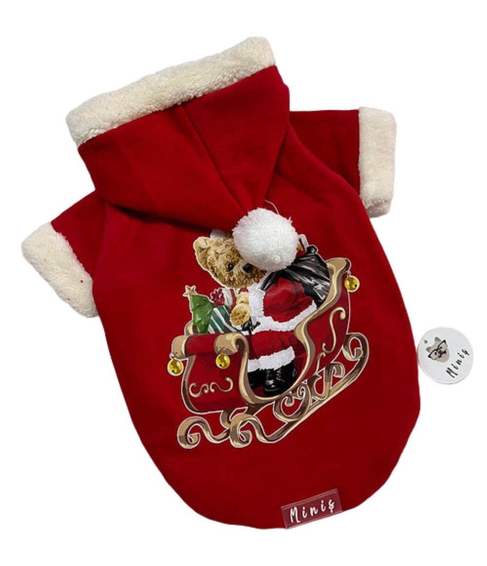 Miniş Sledge Teddy Küçük-Orta Irk Köpek Yılbaşı Sweatshirtü
