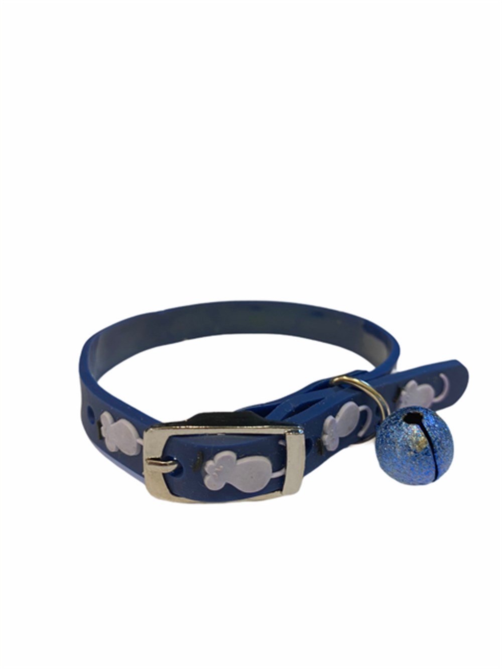 Lacivert Silikon Zilli Kedi Boyun Tasması
