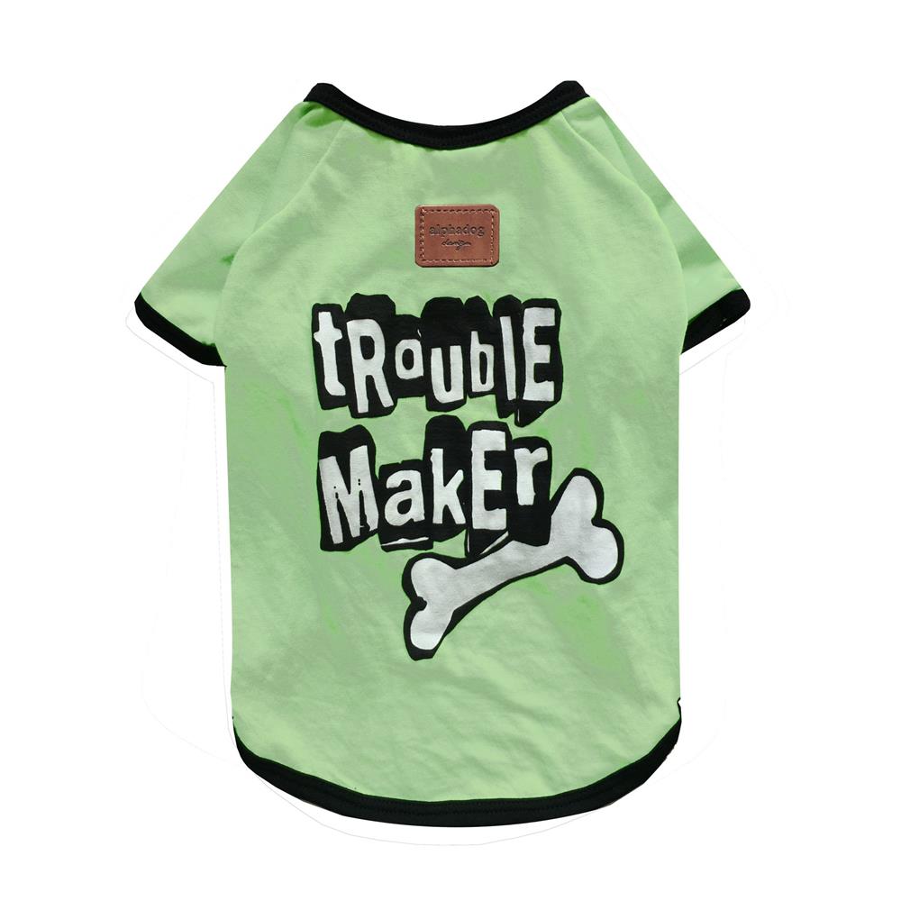 Alphadog Trouble Maker Mint Küçük Irk Köpek T-shirtü (2 kg-12 kg arasına uygun)