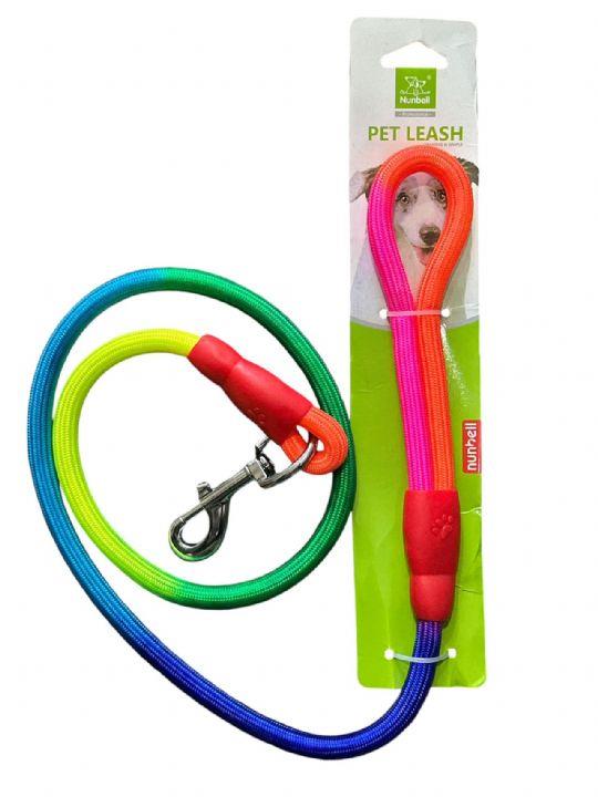 Nunbell Renkli Fitil Gökkuşağı Gezdirme Kayışı 8 mm x 120 cm