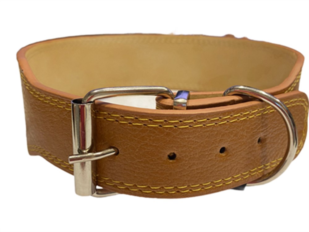 Taba Geniş Deri Boyun Tasması 4,5 cm x 50 cm