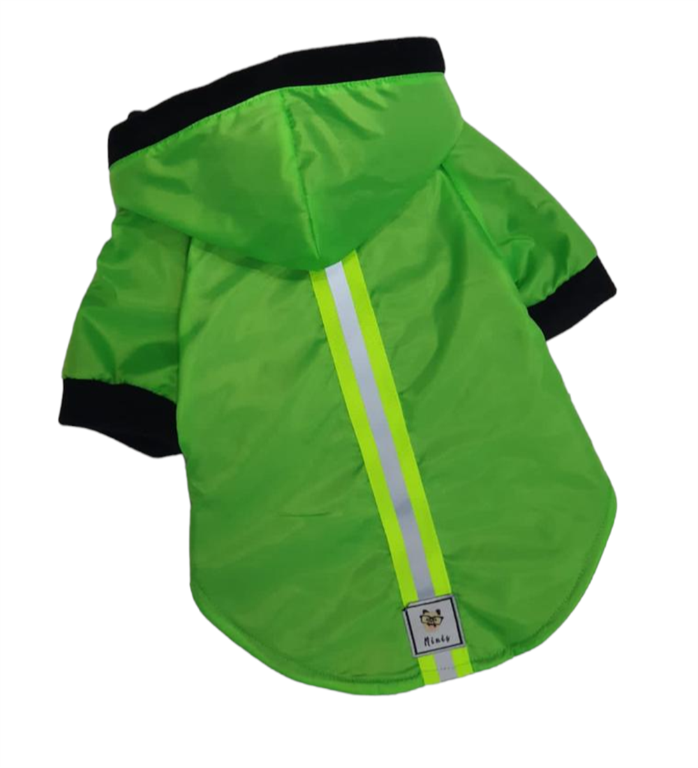 Su Geçirmez, Polarlı Küçük Köpek Yağmurluğu Yeşil (4,5 kg - 14 kg arasına uygun bedenlerde)