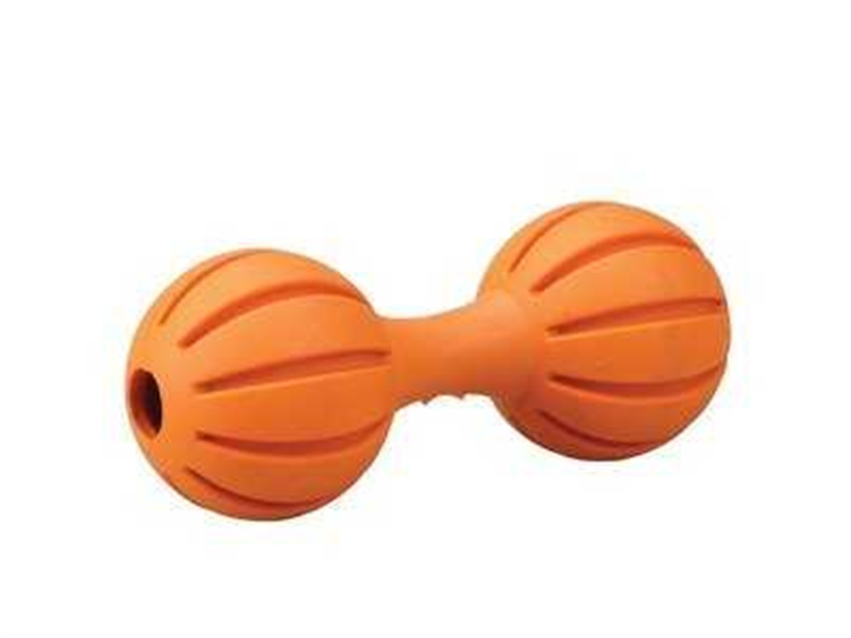 M-Pets Dumbell Şekilli Kauçuk Köpek Oyuncagı 14.5 Cm Turuncu