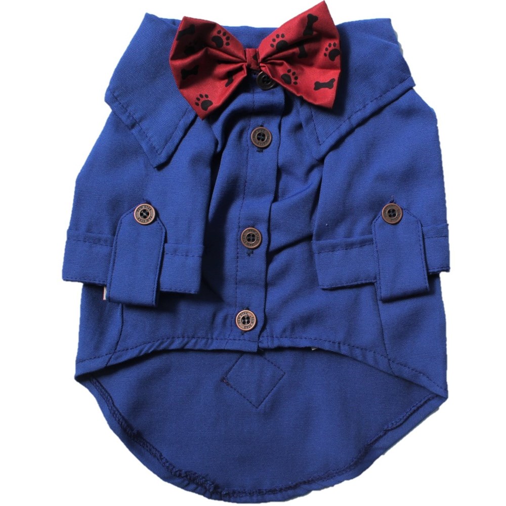 Pawstar Papyonlu Sax Mavi Küçük Irk Köpek Gömleği