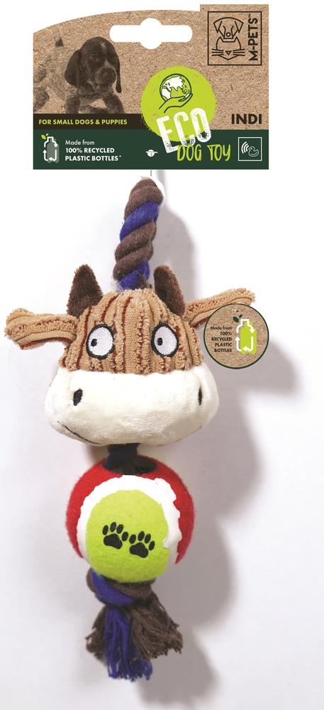 M-Pets Indi Sesli, Tenis Toplu Kumaş Köpek Oyuncağı 32 cm